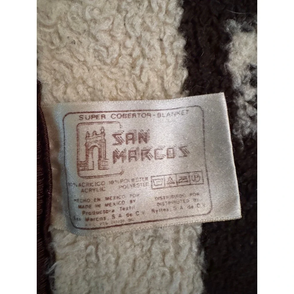 Vintage San Marcos Blanket Brown Leopard Big Cat Full Size 88x64 HAS TAG
